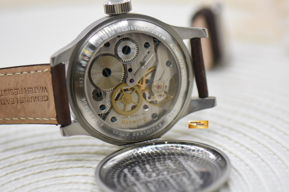 AZIMUTH AVIATOR 48mm B-UHR BEOBACHTUNGSUHR STEEL MANUAL (MINT)