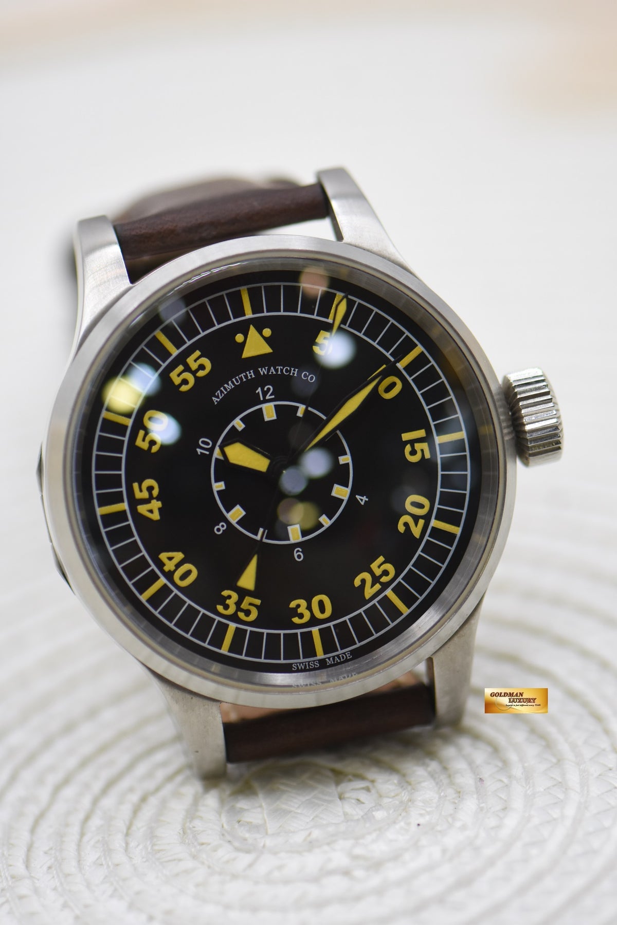 AZIMUTH AVIATOR 48mm B-UHR BEOBACHTUNGSUHR STEEL MANUAL (MINT)