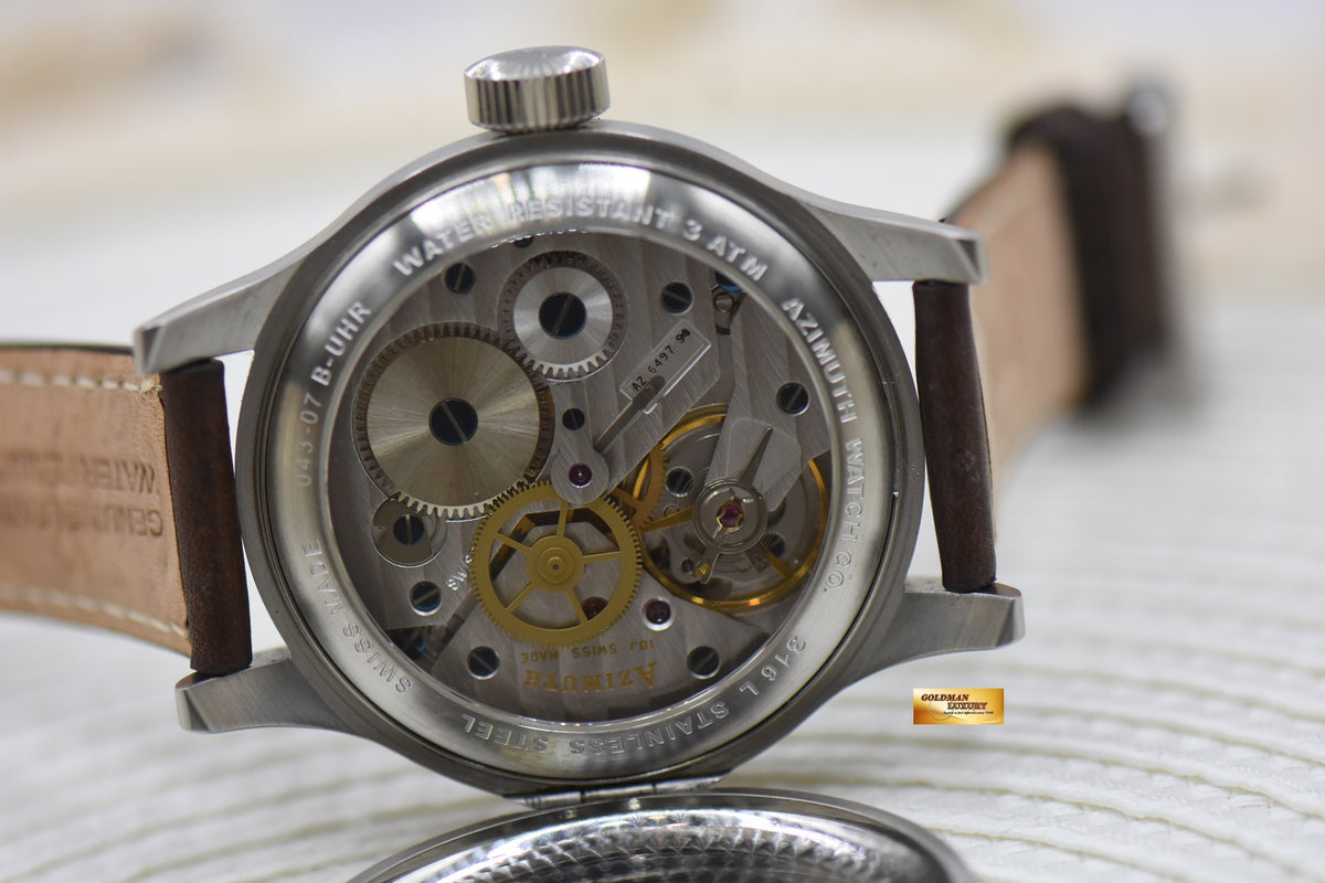 AZIMUTH AVIATOR 48mm B-UHR BEOBACHTUNGSUHR STEEL MANUAL (MINT)