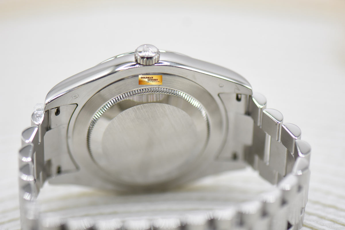 ROLEX OYSTER PERPETUAL DAY-DATE II 41mm PLATINUM PRESIDENT BRACELET ICE-BLUE DIAL 218206 (MINT)