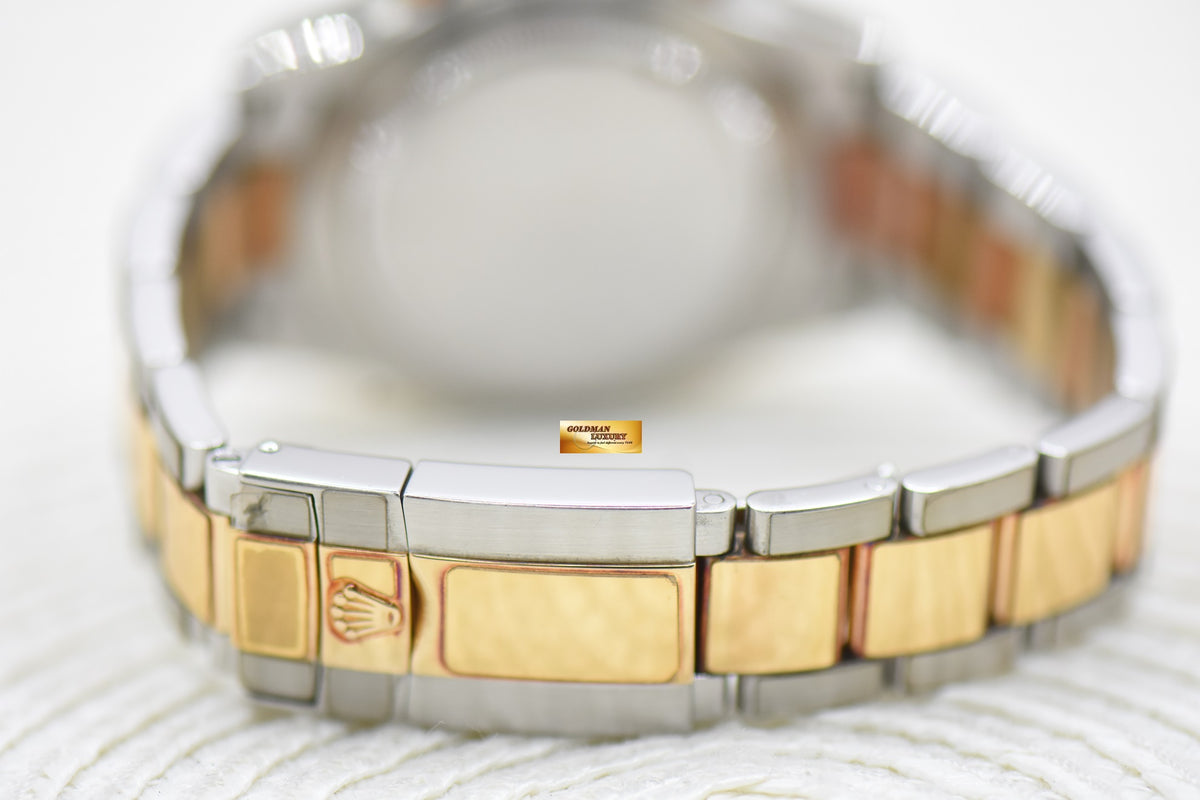 ROLEX OYSTER DAYTONA CHRONOGRAPH 40mm HALF-GOLD IN BRACELET WHITE DIAL 116523 (MINT)