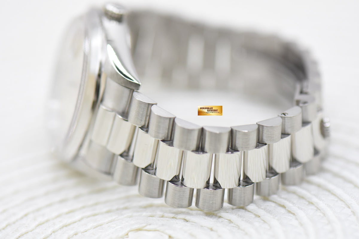 ROLEX OYSTER PERPETUAL DAY-DATE 36mm PRESIDENT PLATINUM ORIGINAL DIAMOND DIAL IN ORIGINAL PRESIDENT BRACELET 18206 (MINT)