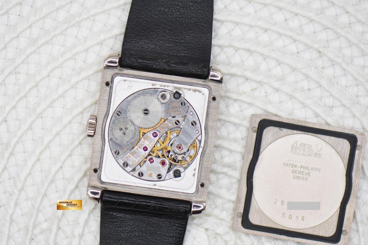 PATEK PHILIPPE GONDOLO SMALL SECONDS WHITE GOLD IN LEATHER STRAP MANUAL 5014G (MINT)
