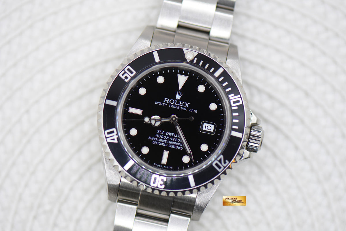 ROLEX OYSTER SEA-DWELLER 40mm OYSTER STEEL BRACELET BLACK 16600 (MINT)