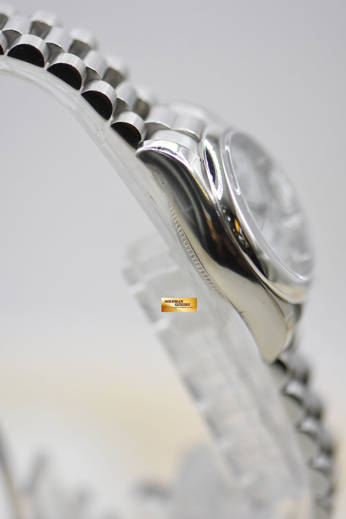 ROLEX OYSTER DATEJUST LADY PRESIDENT 26mm PLATINUM IN BRACELET SILVER ROMAN DIAL 179166 (MINT) (STICKERS STILL INTACT)