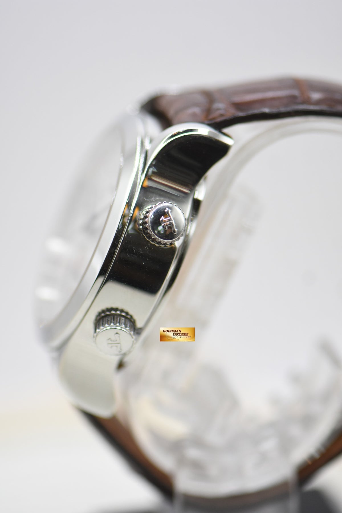 JLC MASTER GRAND REVEIL PERPETUAL ALARM 43mm STEEL IN LEATHER STRAP AUTOMATIC 149.8.95 (MINT)