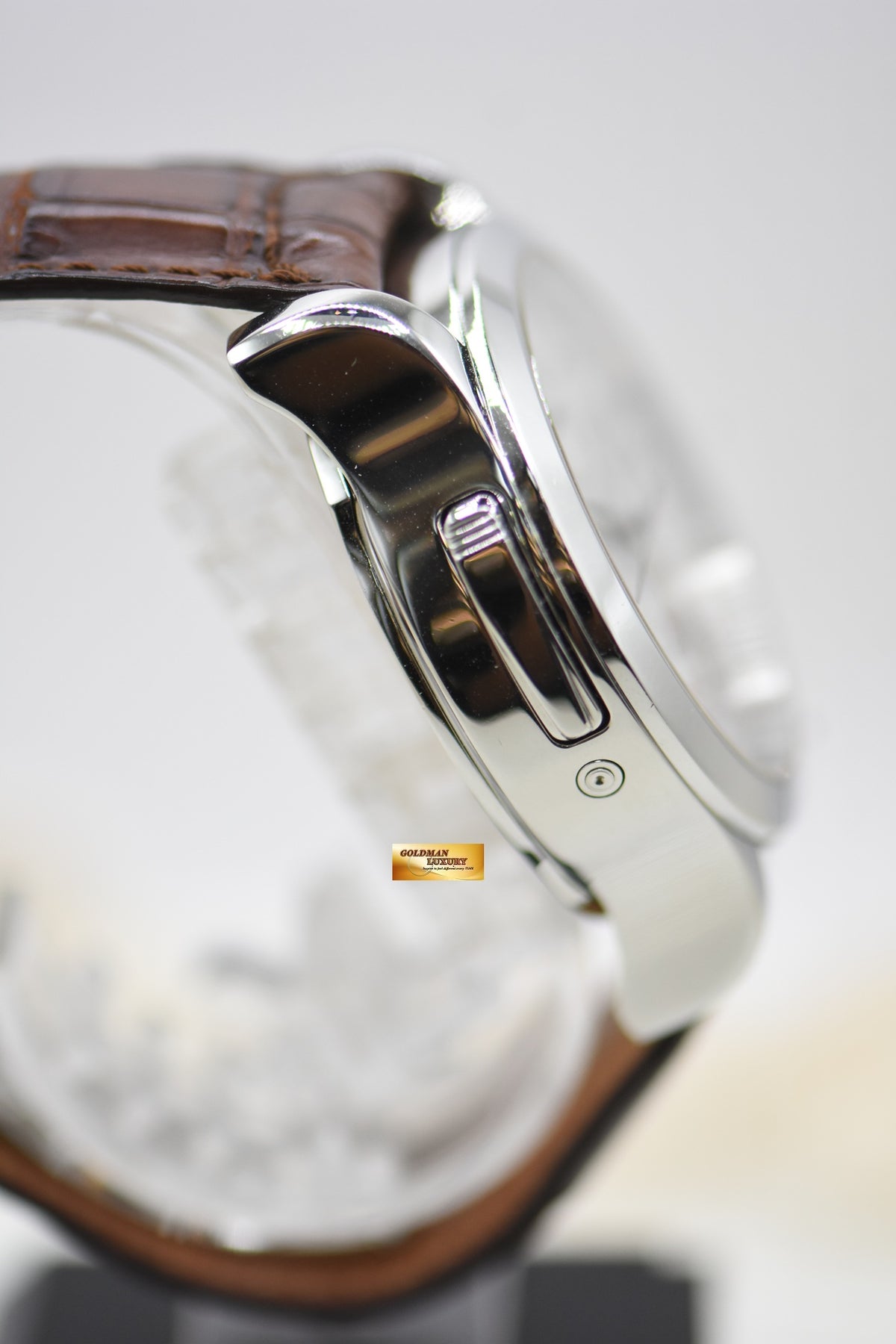 JLC MASTER GRAND REVEIL PERPETUAL ALARM 43mm STEEL IN LEATHER STRAP AUTOMATIC 149.8.95 (MINT)