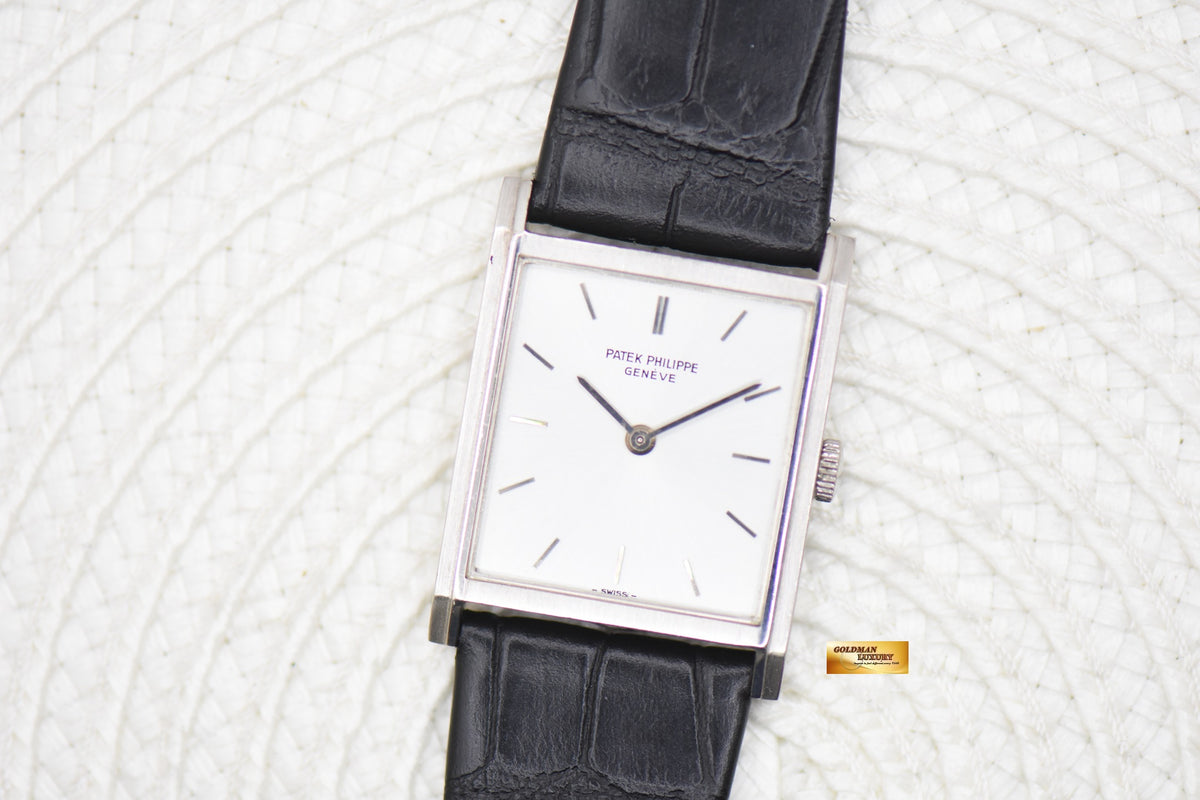 PATEK PHILIPPE GONDOLO VINTAGE WHITE GOLD IN LEATHER STRAP MANUAL 3519 (VINTAGE)