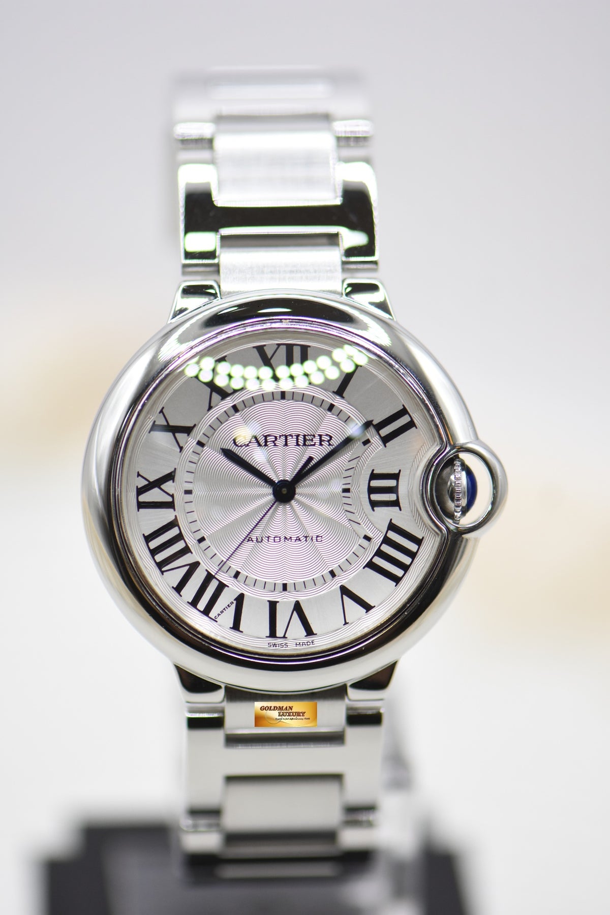 CARTIER BALLON BLEU GENTS SIZE 36mm STEEL IN BRACELET AUTOMATIC W6920046 (MINT)