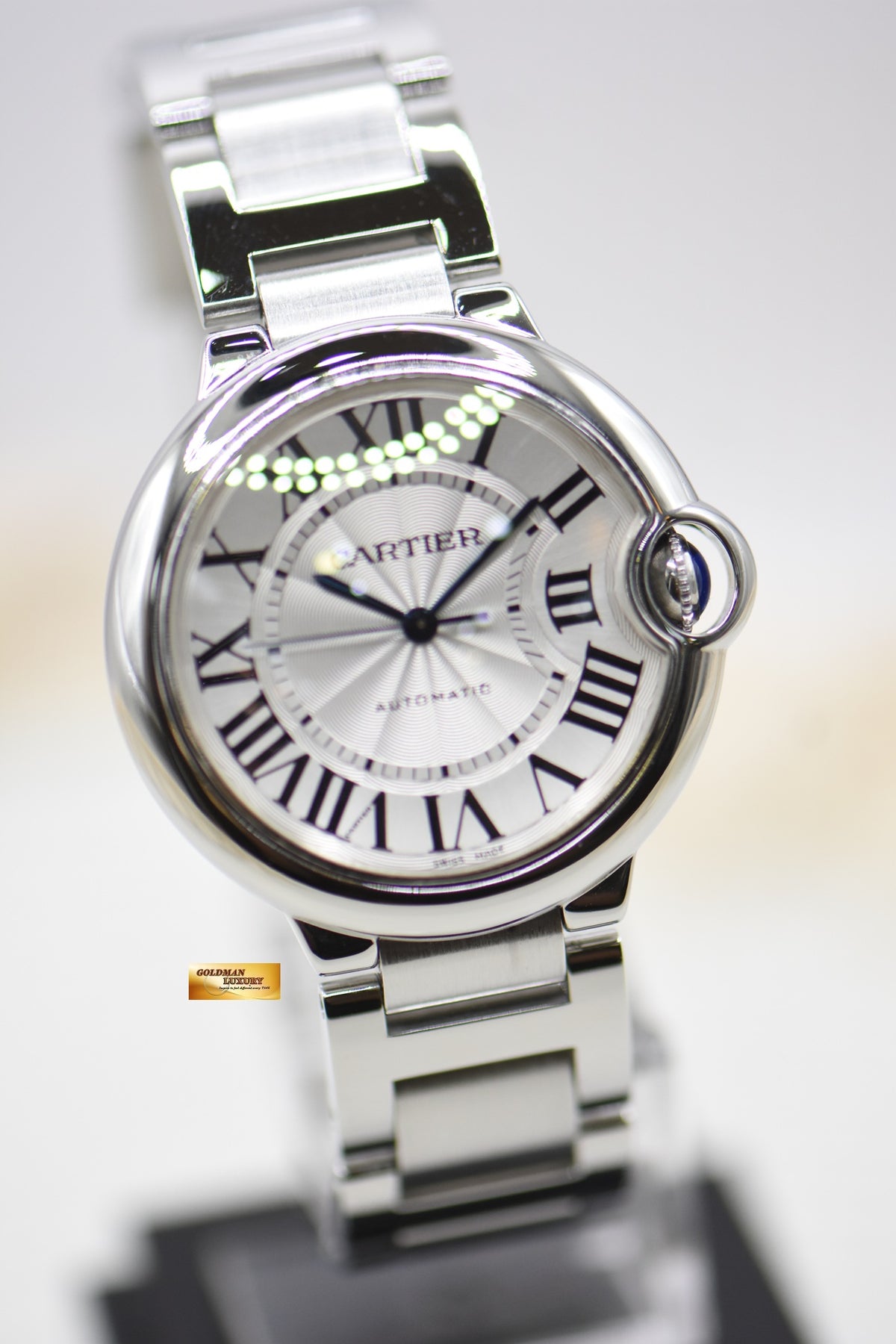 CARTIER BALLON BLEU GENTS SIZE 36mm STEEL IN BRACELET AUTOMATIC W6920046 (MINT)