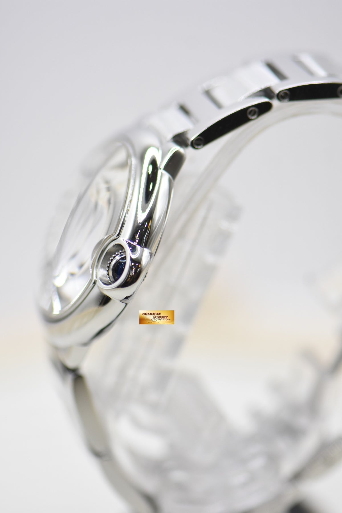 CARTIER BALLON BLEU GENTS SIZE 36mm STEEL IN BRACELET AUTOMATIC W6920046 (MINT)