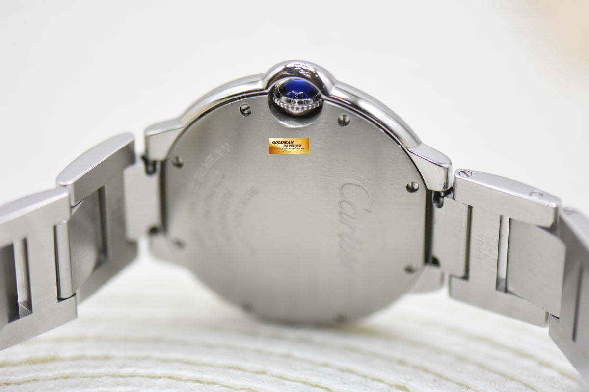 CARTIER BALLON BLEU GENTS SIZE 36mm STEEL IN BRACELET AUTOMATIC W6920046 (MINT)