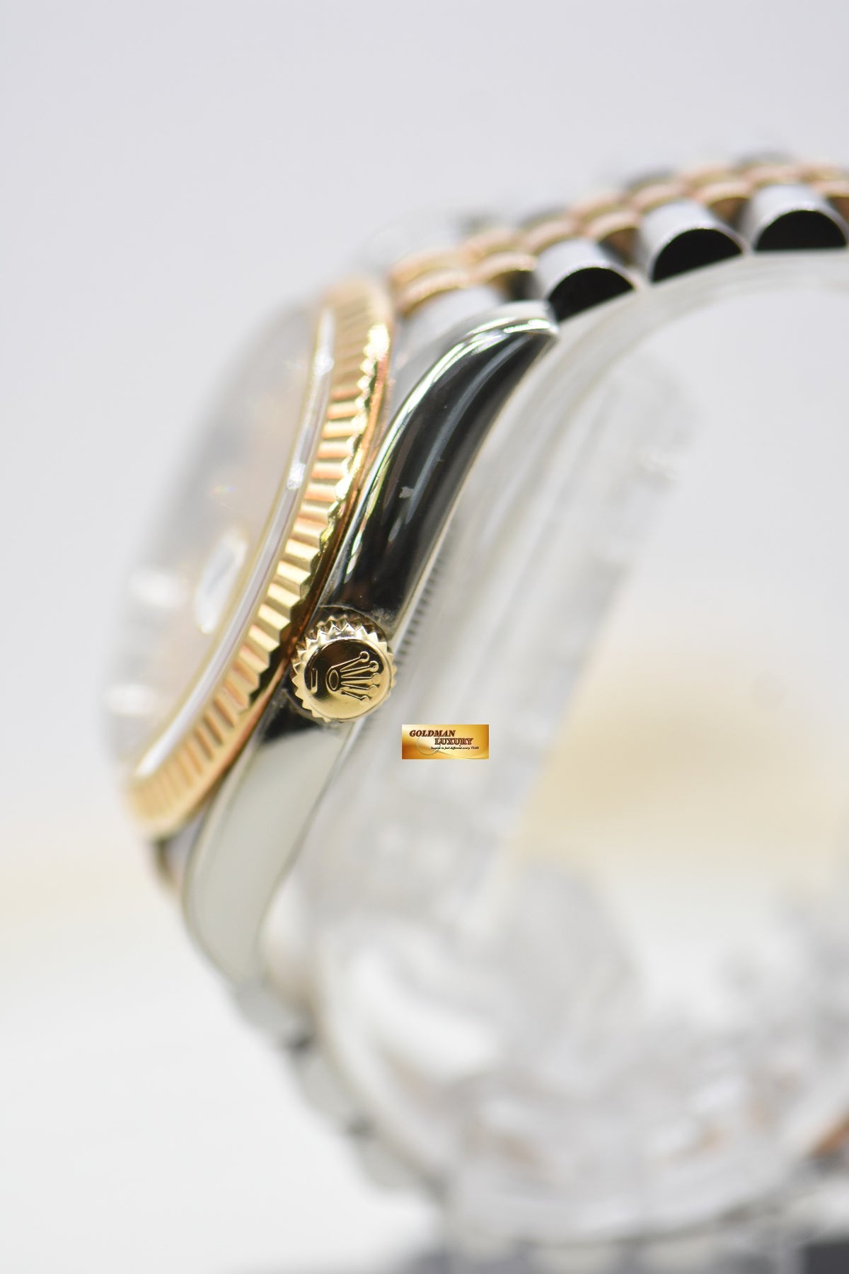 ROLEX OYSTER DATEJUST 36mm HALF-GOLD IN JUBILEE BRACELET CHAMPAGNE DIAMOND DIAL 116233 (MINT)