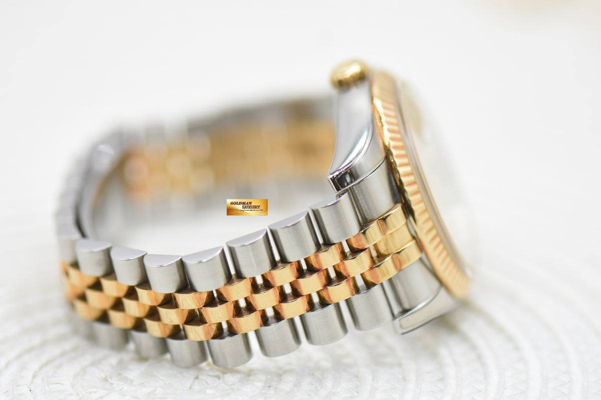 ROLEX OYSTER DATEJUST 36mm HALF-GOLD IN JUBILEE BRACELET CHAMPAGNE DIAMOND DIAL 116233 (MINT)