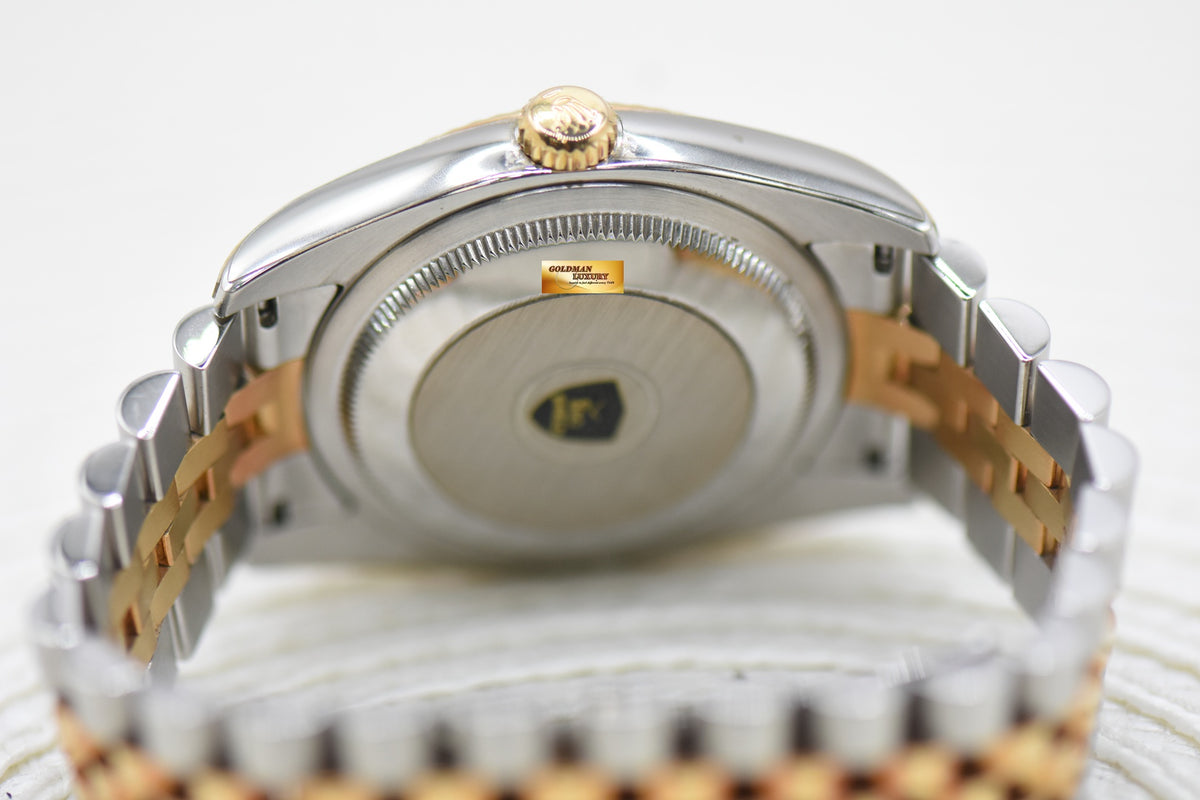 ROLEX OYSTER DATEJUST 36mm HALF-GOLD IN JUBILEE BRACELET CHAMPAGNE DIAMOND DIAL 116233 (MINT)