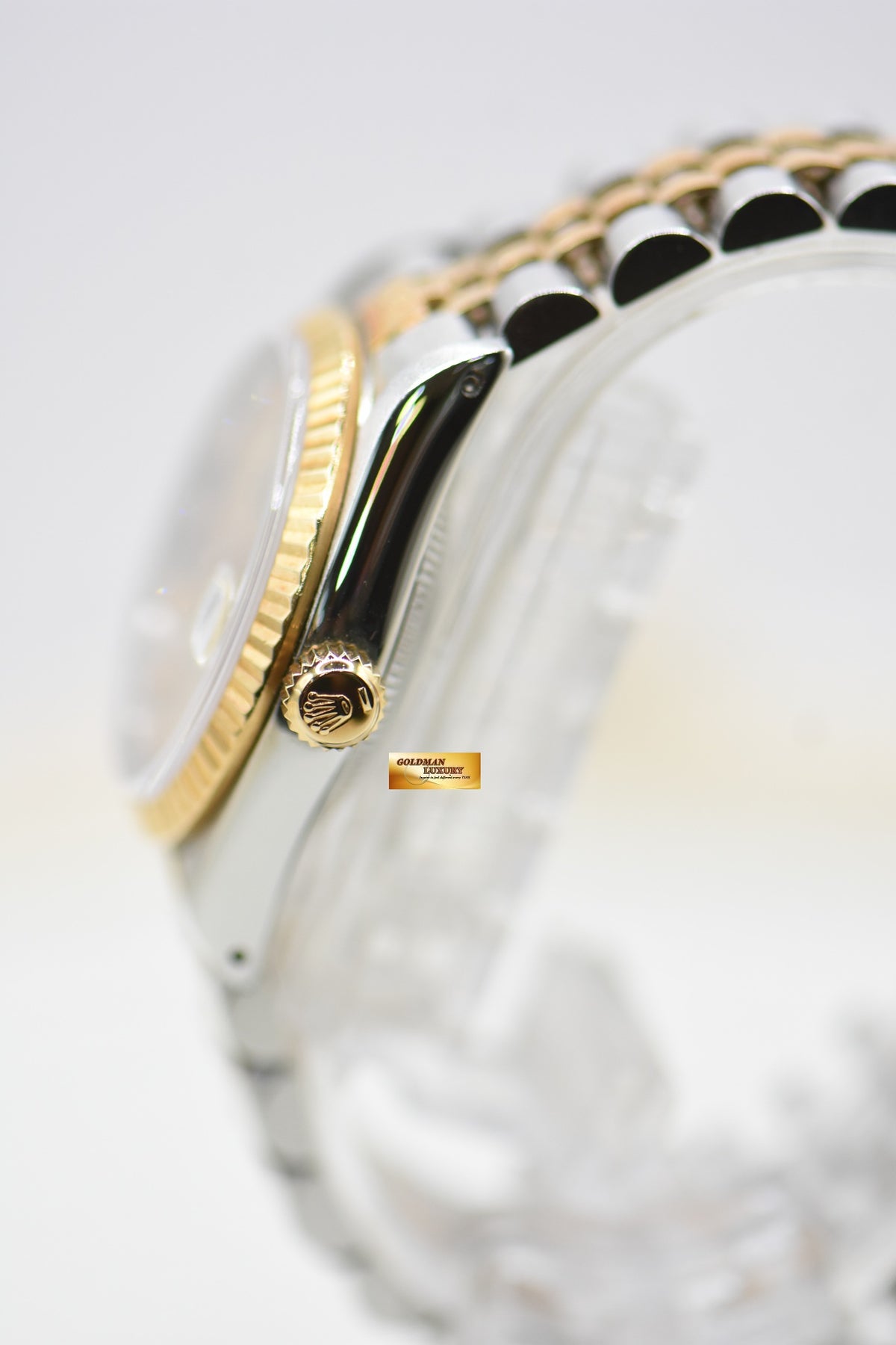 ROLEX OYSTER DATEJUST 31mm HALF-GOLD IN JUBILEE BRACELET CHAMPAGNE GOLD DIAMOND DIAL 68273 (MINT)