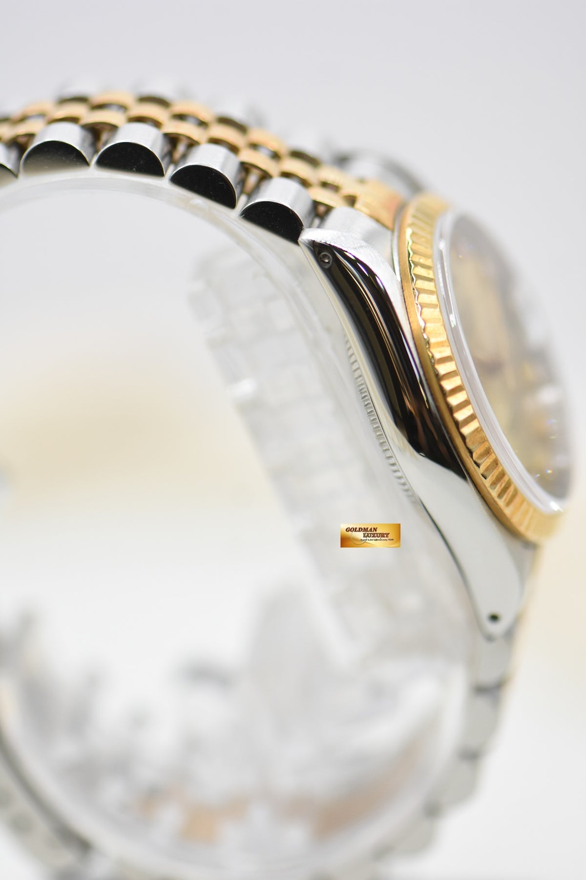 ROLEX OYSTER DATEJUST 31mm HALF-GOLD IN JUBILEE BRACELET CHAMPAGNE GOLD DIAMOND DIAL 68273 (MINT)