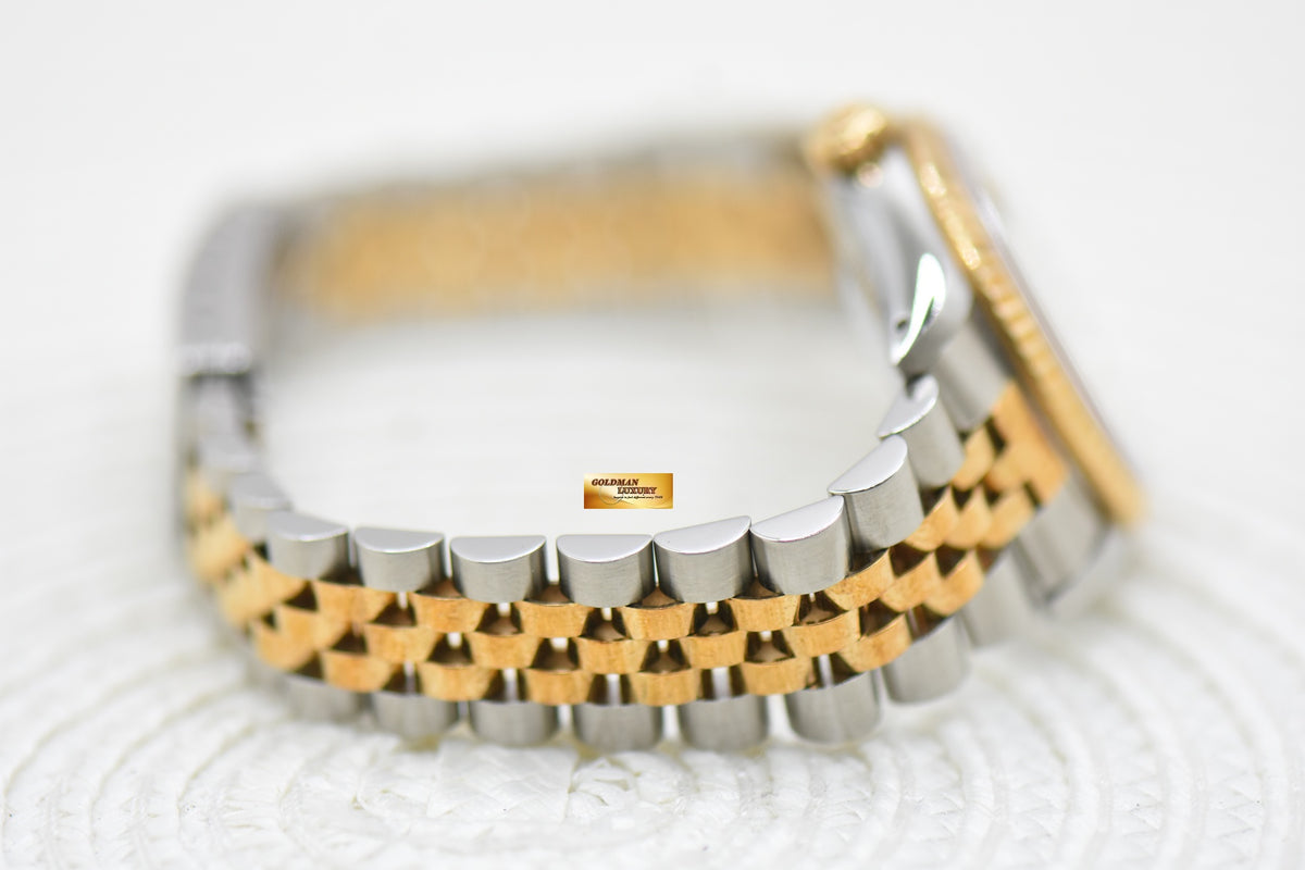 ROLEX OYSTER DATEJUST 31mm HALF-GOLD IN JUBILEE BRACELET CHAMPAGNE GOLD DIAMOND DIAL 68273 (MINT)