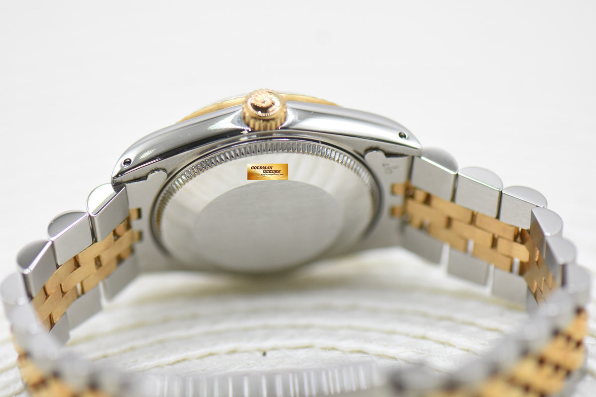 ROLEX OYSTER DATEJUST 31mm HALF-GOLD IN JUBILEE BRACELET CHAMPAGNE GOLD DIAMOND DIAL 68273 (MINT)