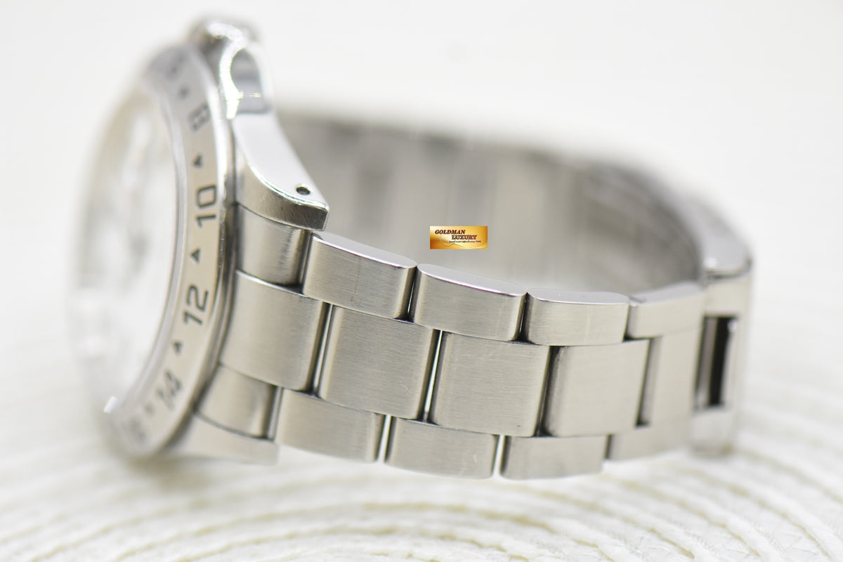 ROLEX OYSTER EXPLORER II 40mm STEEL WHITE DIAL CALIBRE 3185 16570 (PINHOLE-SOLID END LINKS) (MINT)