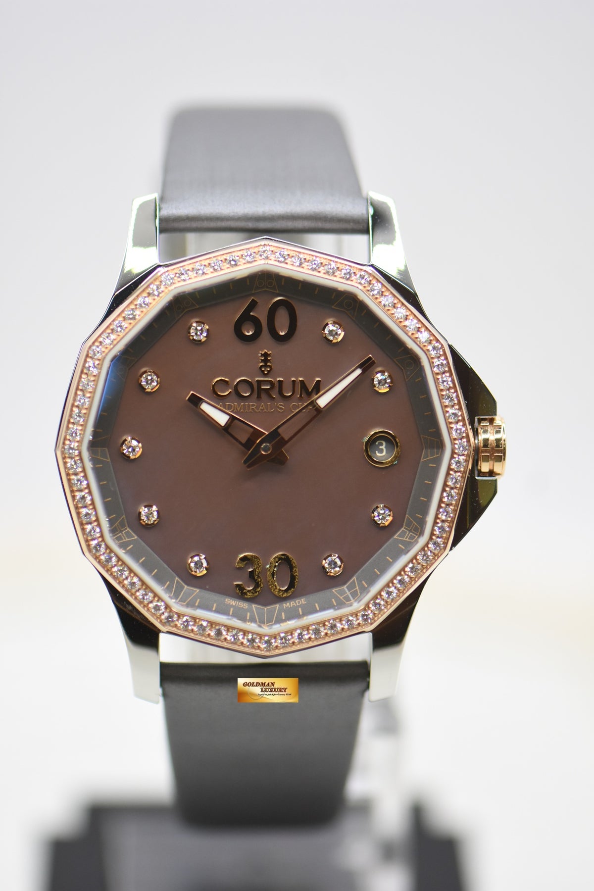 CORUM ADMIRAL’S CUP 38mm LADIES MOP DIAMONDS HALF-GOLD AUTOMATIC 01.0091 (MINT)