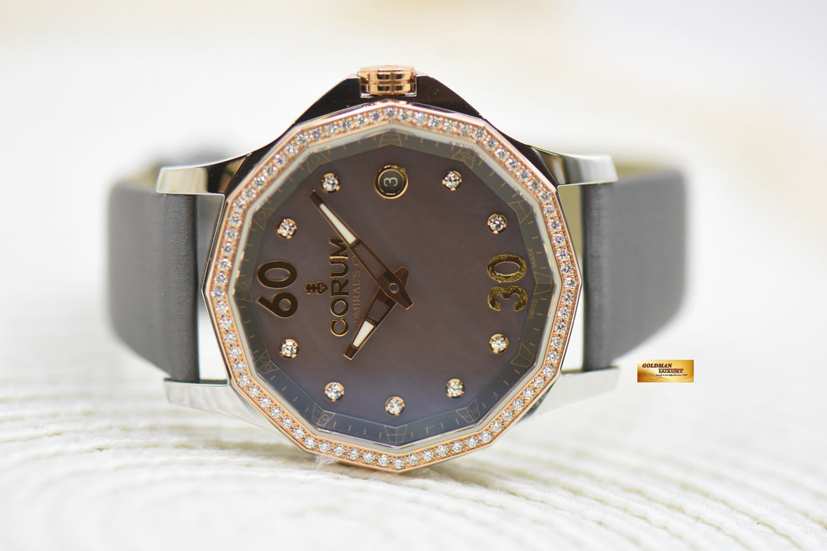 CORUM ADMIRAL’S CUP 38mm LADIES MOP DIAMONDS HALF-GOLD AUTOMATIC 01.0091 (MINT)