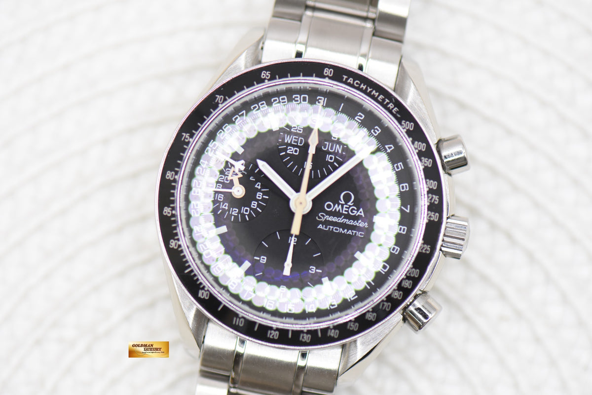 OMEGA SPEEDMASTER CHRONOGRAPH TRIPLE CALENDAR 39mm STEEL BRACELET BLACK 3520.5000 (MINT)
