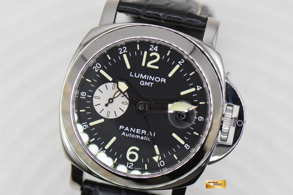 PANERAI LUMINOR MARINA GMT 44mm STEEL IN LEATHER STRAP AUTOMATIC PAM 88 (MINT)