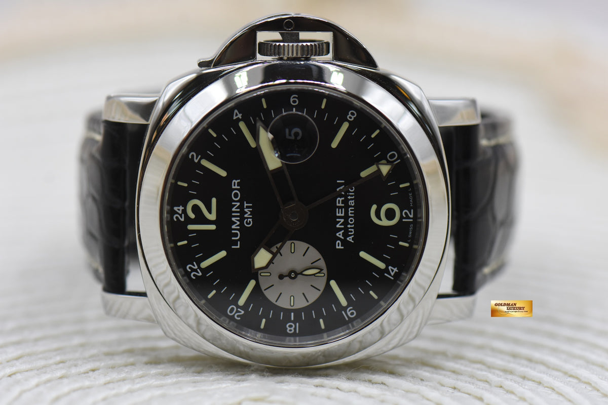 PANERAI LUMINOR MARINA GMT 44mm STEEL IN LEATHER STRAP AUTOMATIC PAM 88 (MINT)