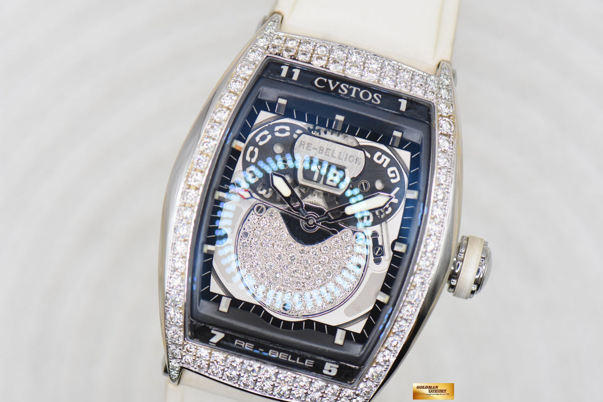 CVSTOS DIAMOND Re-BELLION LADIES STEEL IN RUBBER STRAP WHITE AUTOMATIC (MINT)
