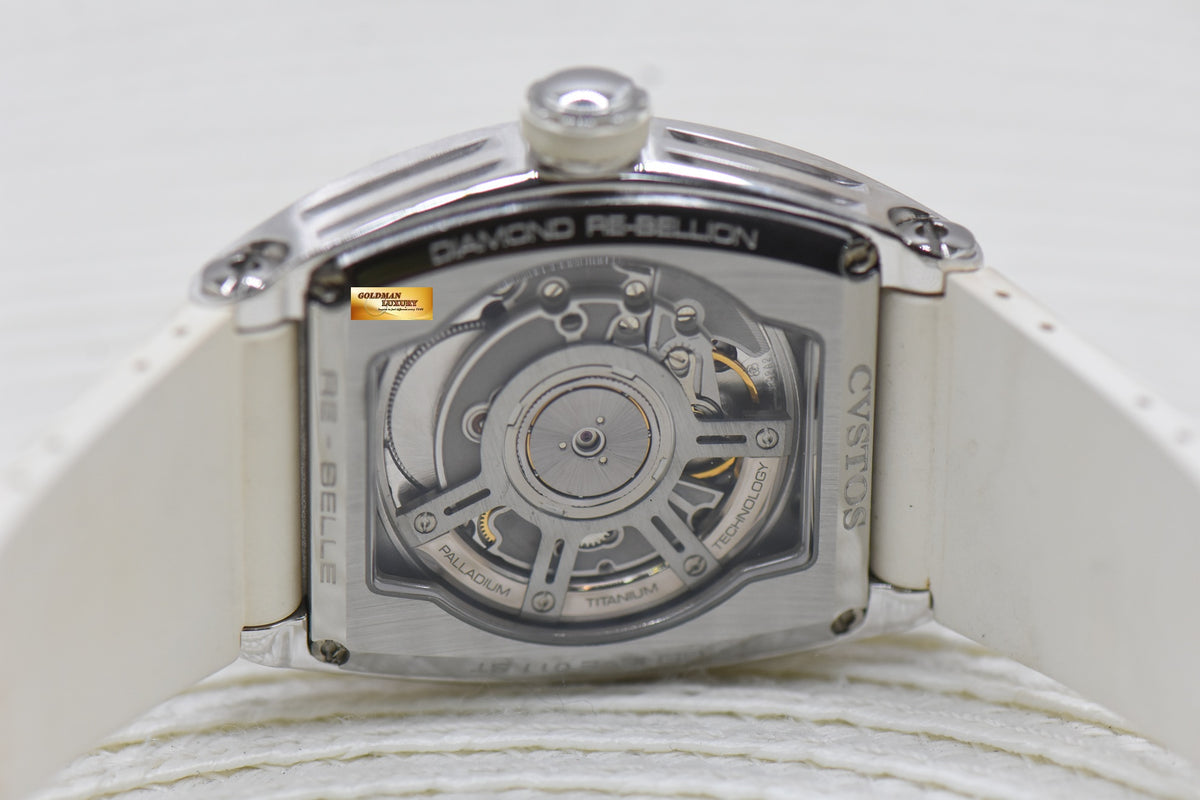 CVSTOS DIAMOND Re-BELLION LADIES STEEL IN RUBBER STRAP WHITE AUTOMATIC (MINT)