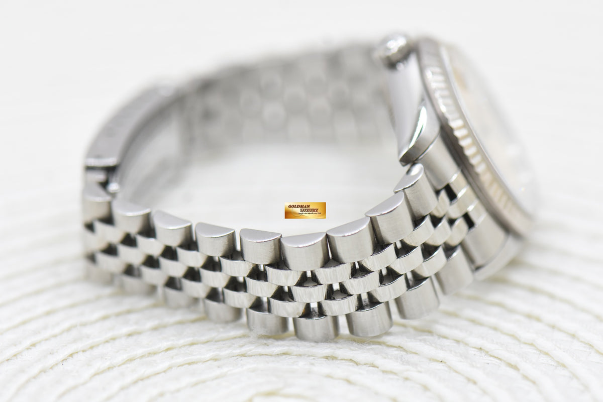 ROLEX OYSTER DATEJUST 31mm STEEL IN JUBILEE BRACELET COMPUTER SALMON DIAMOND DIAL 68274 (MINT)
