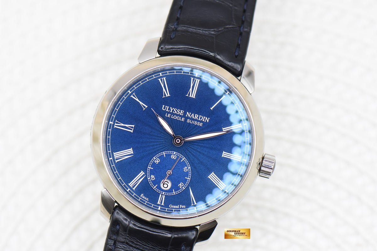 ULYSSE NARDIN CLASSICO SUB-DIAL ENAMEL BLUE DIAL STEEL AUTOMATIC 3203-136 (MINT)