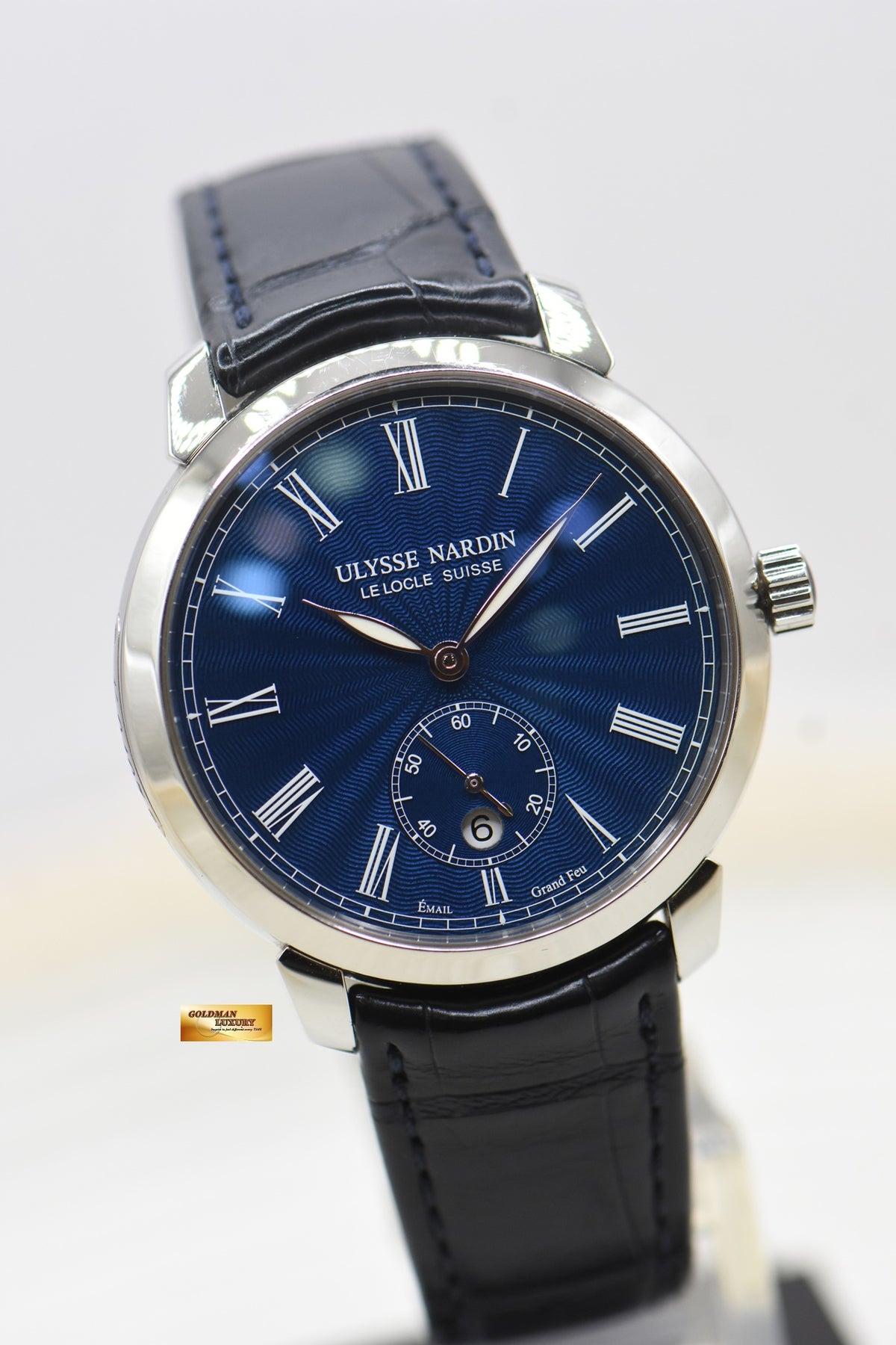 ULYSSE NARDIN CLASSICO SUB-DIAL ENAMEL BLUE DIAL STEEL AUTOMATIC 3203-136 (MINT)