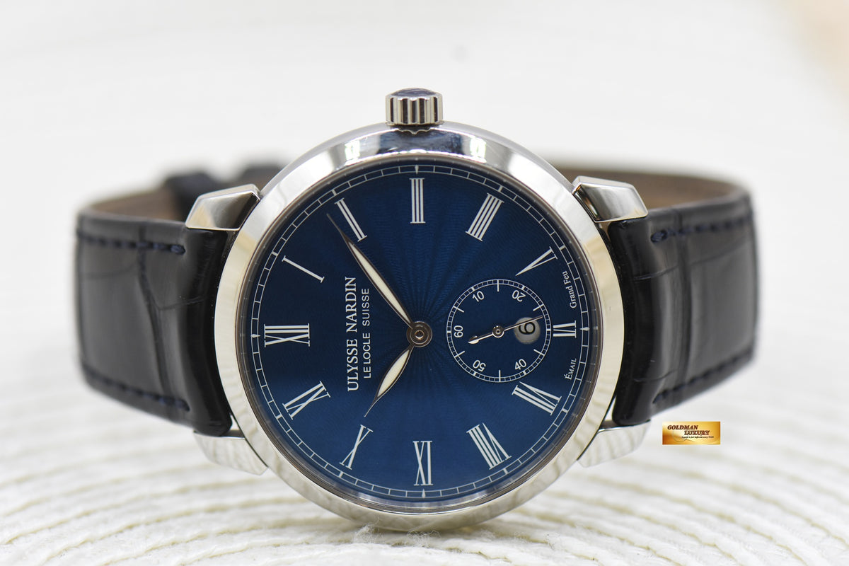 ULYSSE NARDIN CLASSICO SUB-DIAL ENAMEL BLUE DIAL STEEL AUTOMATIC 3203-136 (MINT)