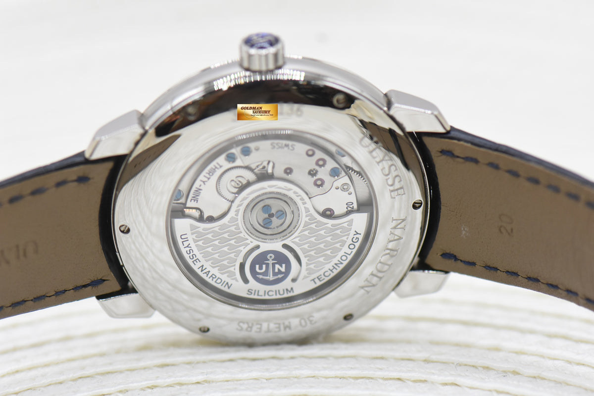 ULYSSE NARDIN CLASSICO SUB-DIAL ENAMEL BLUE DIAL STEEL AUTOMATIC 3203-136 (MINT)
