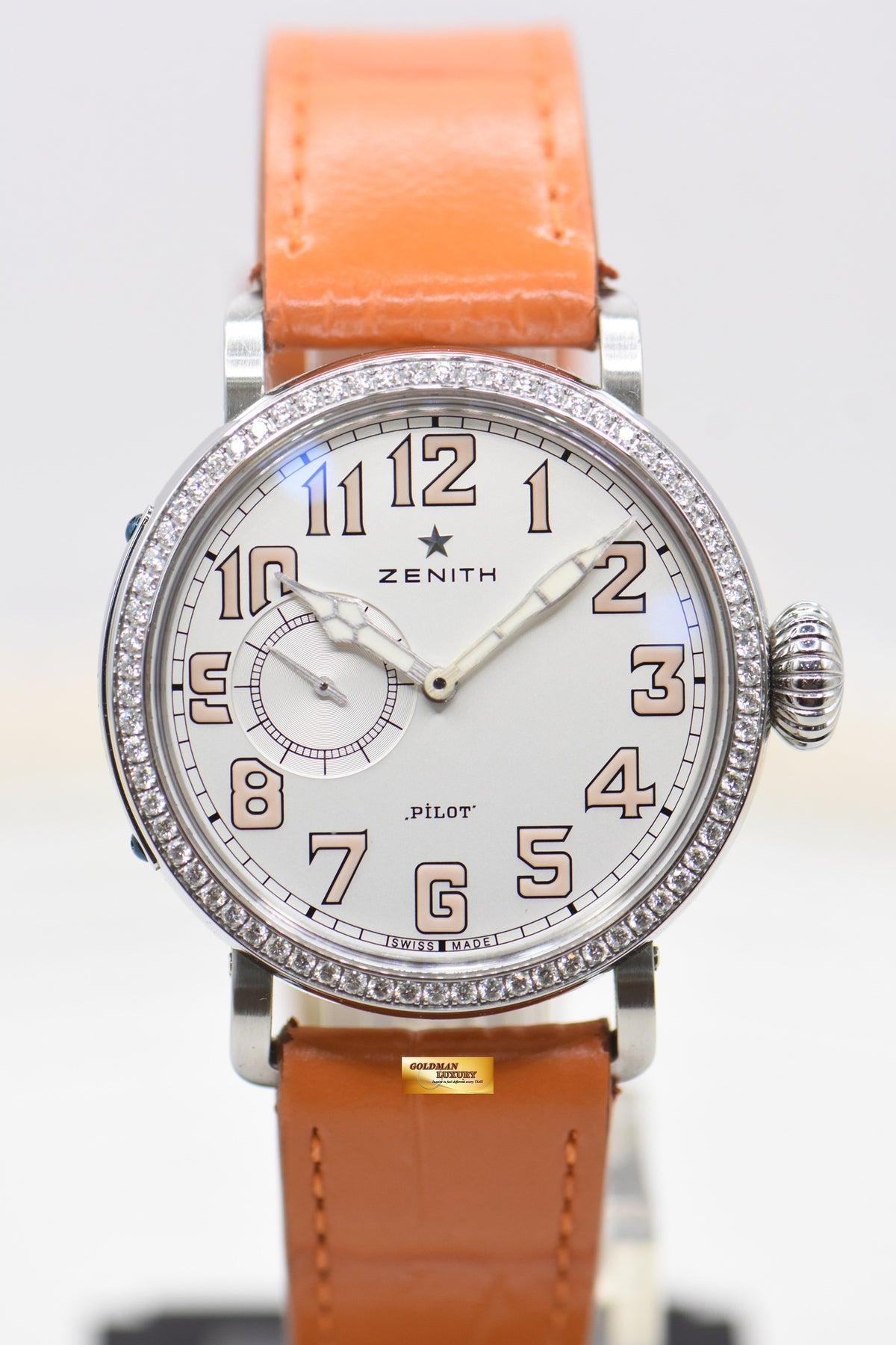 ZENITH PILOT TYPE 20 LADY 40mm STEEL DIAMOND AUTOMATIC 16.1930.681 (MINT)