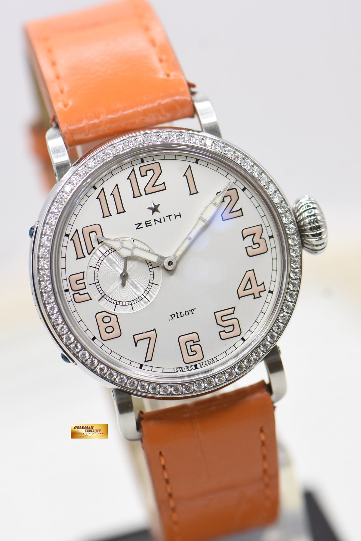 ZENITH PILOT TYPE 20 LADY 40mm STEEL DIAMOND AUTOMATIC 16.1930.681 (MINT)