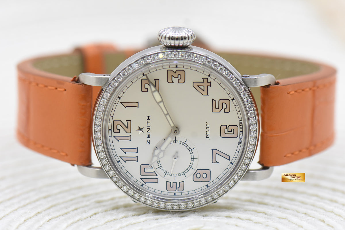 ZENITH PILOT TYPE 20 LADY 40mm STEEL DIAMOND AUTOMATIC 16.1930.681 (MINT)