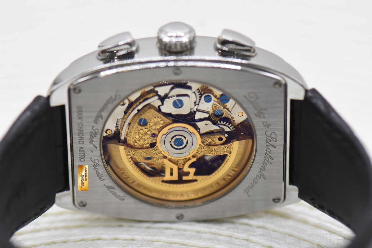 DUBEY & SCHALDENBRAND GRAN’ CHRONO ASTRO MOONPHASE STEEL IN LEATHER STRAP AUTOMATIC (MINT)