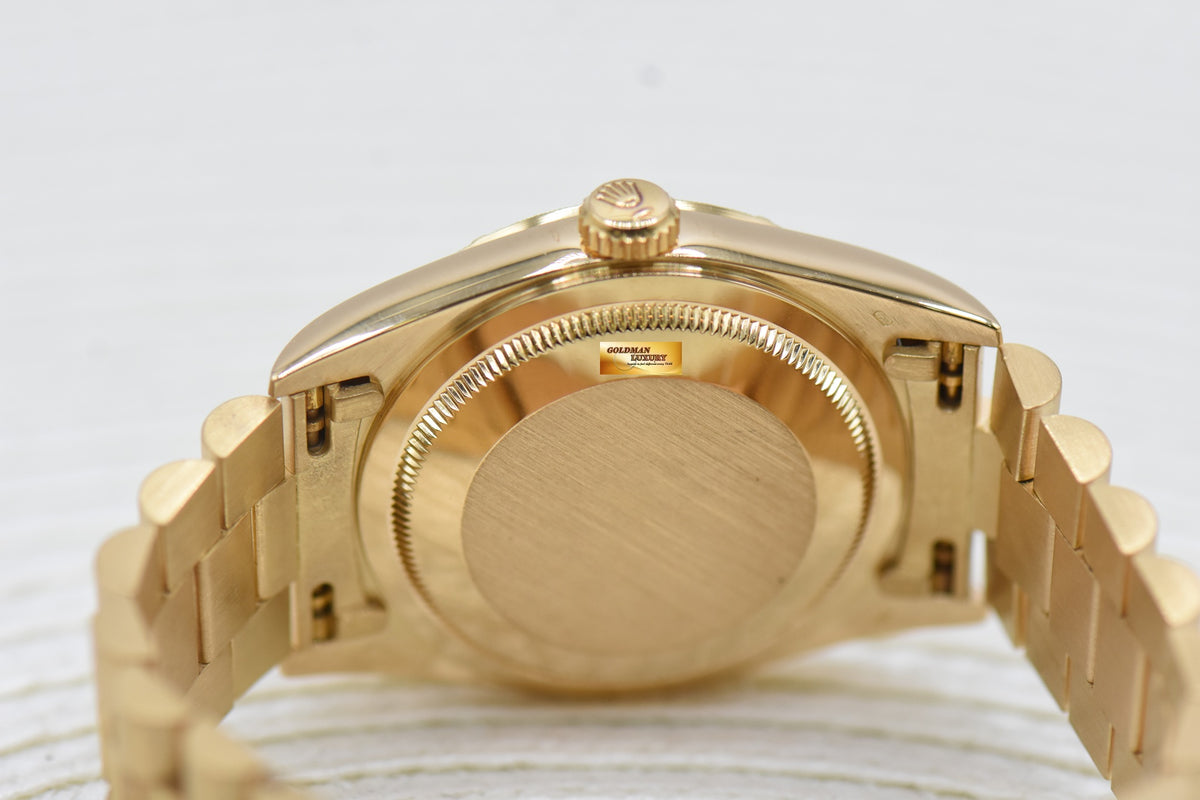 ROLEX OYSTER DAY-DATE “BARK” 36mm YELLOW GOLD IN PRESIDENT “BARK” BRACELET COMPUTER DIAMOND DIAL (DOUBLE QUICK-SET DATE) 18248 (MINT)