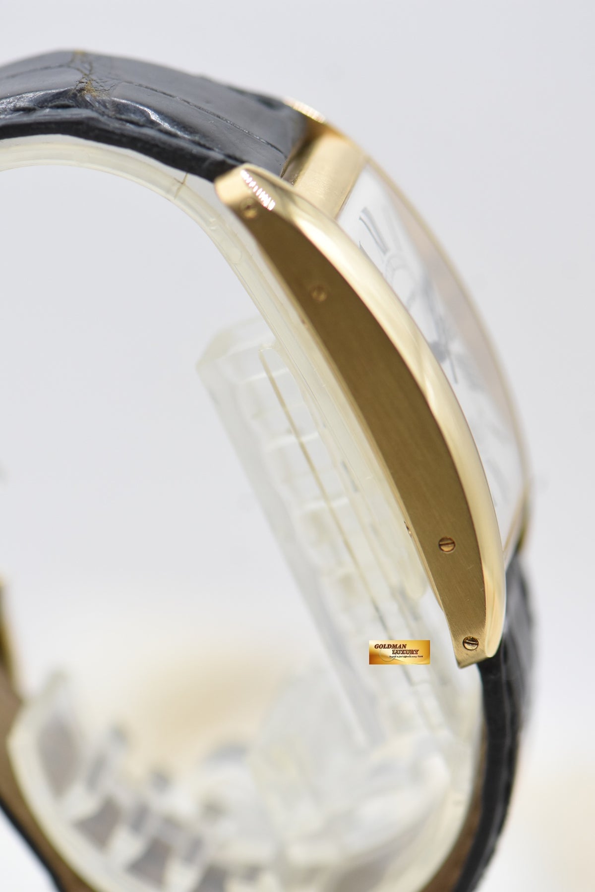CARTIER TANK AMERICAINE LARGE 18K YELLOW GOLD IN LEATHER STRAP AUTOMATIC 1740 (MINT)