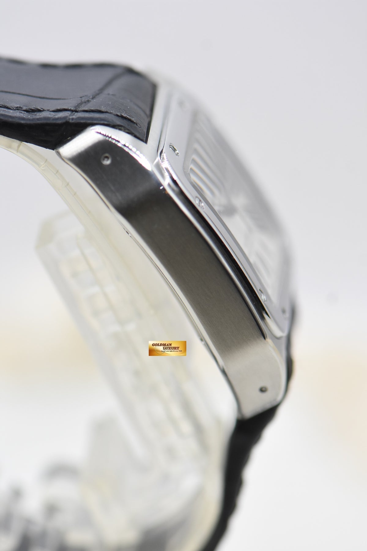 CARTIER SANTOS 100 MIDSIZE STEEL IN LEATHER STRAP AUTOMATIC 2878 (MINT)