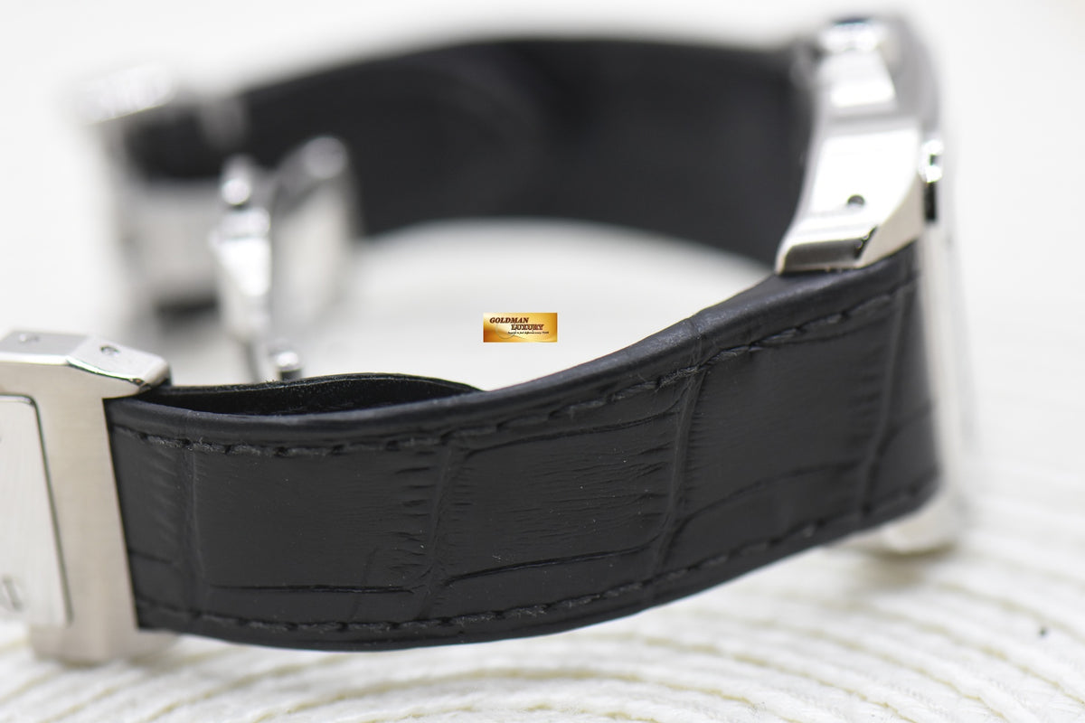 CARTIER SANTOS 100 MIDSIZE STEEL IN LEATHER STRAP AUTOMATIC 2878 (MINT)