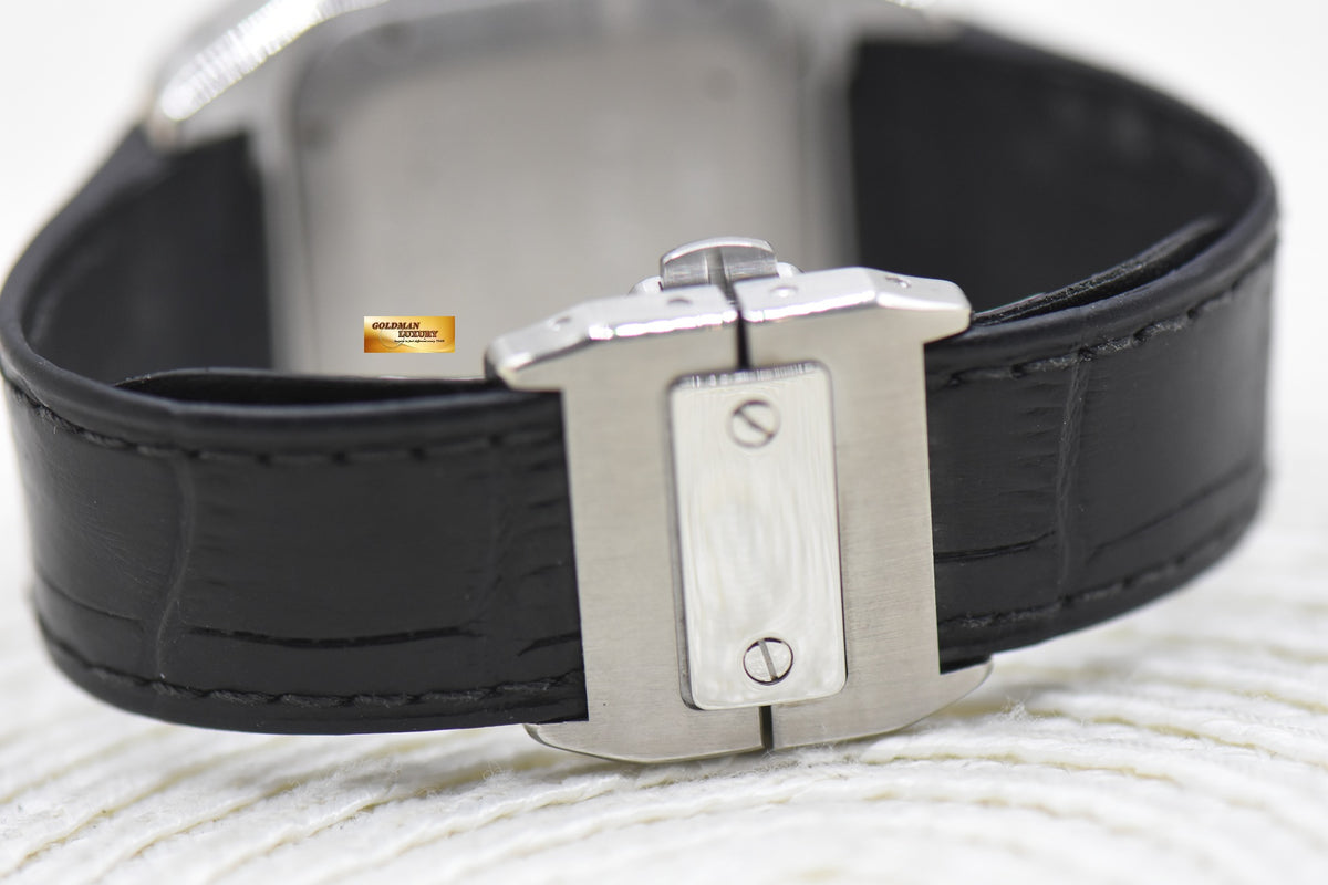 CARTIER SANTOS 100 MIDSIZE STEEL IN LEATHER STRAP AUTOMATIC 2878 (MINT)