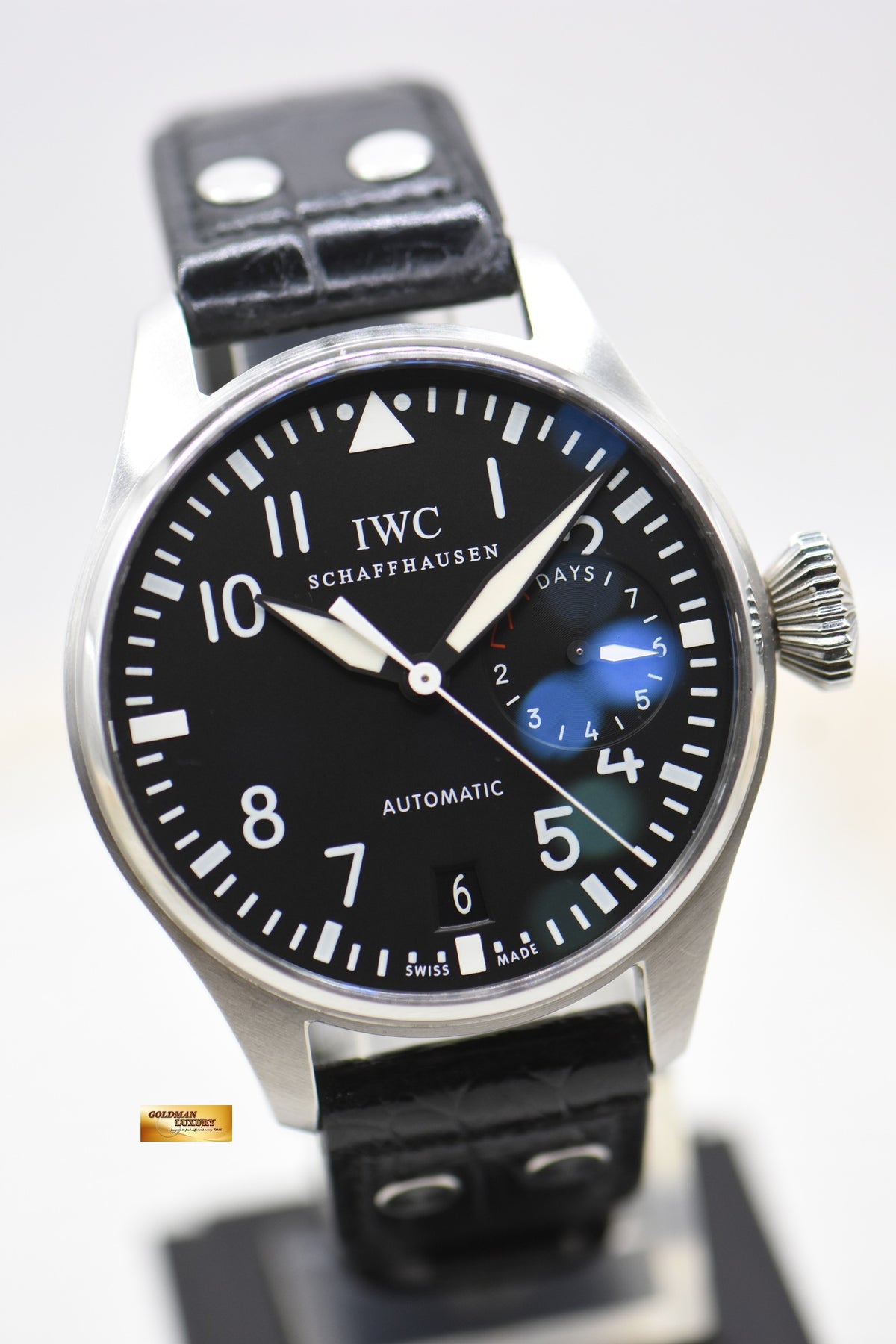 IWC BIG PILOT 46mm 7 DAYS POWER RESERVE STEEL IN LEATHER AUTOMATIC IW5004-01 (LNIB)