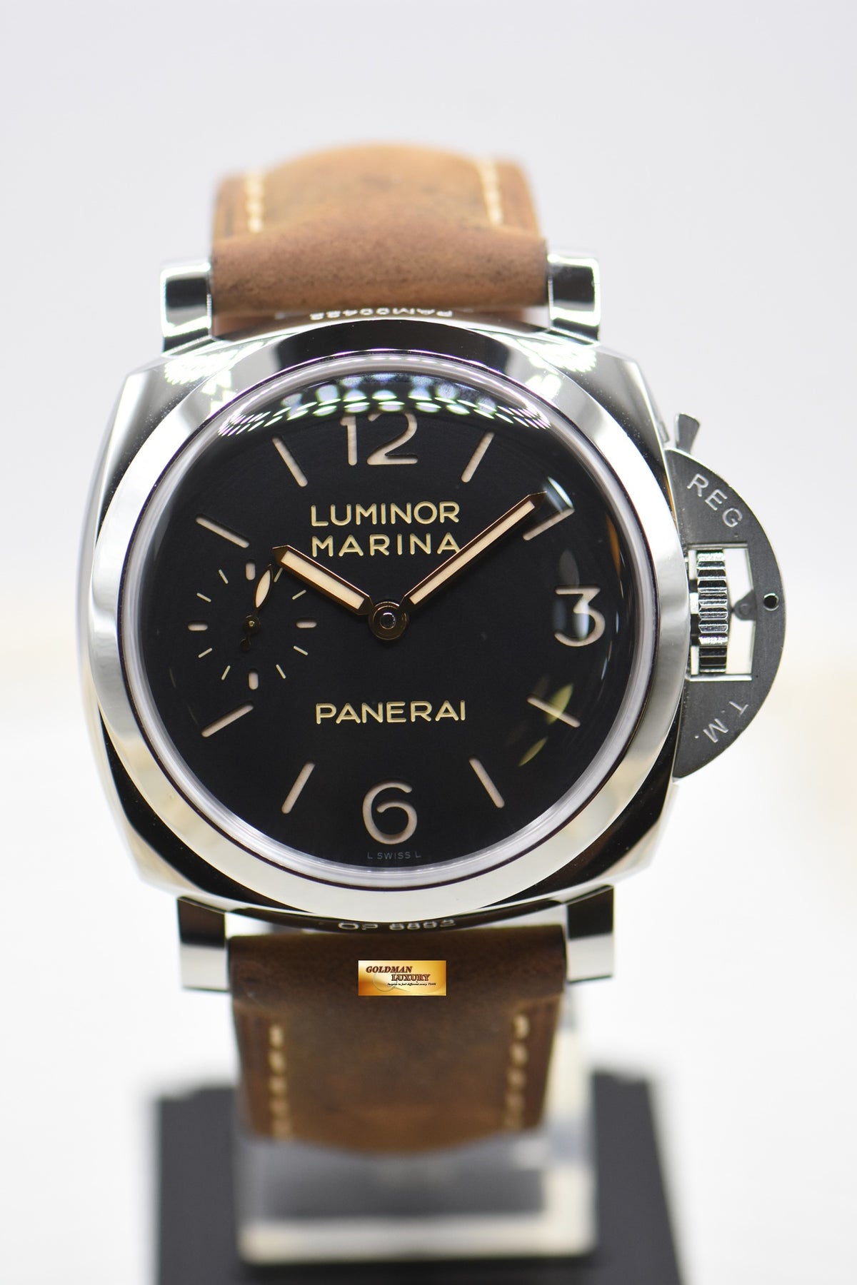 PANERAI LUMINOR MARINA 1950 3 DAYS POWER RESERVE 47mm P.3001 STEEL IN LEATHER STRAP MANUAL PAM 422 (MINT)