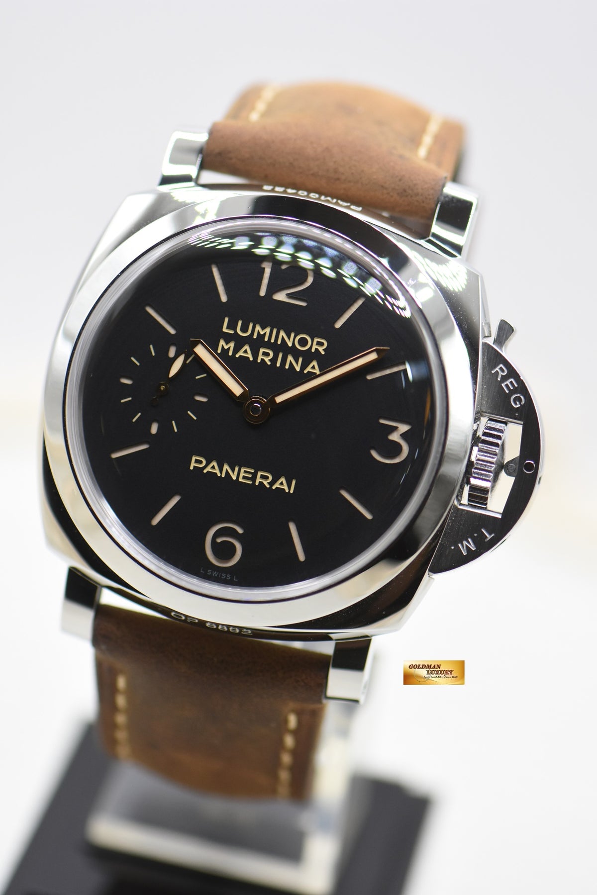 PANERAI LUMINOR MARINA 1950 3 DAYS POWER RESERVE 47mm P.3001 STEEL IN LEATHER STRAP MANUAL PAM 422 (MINT)