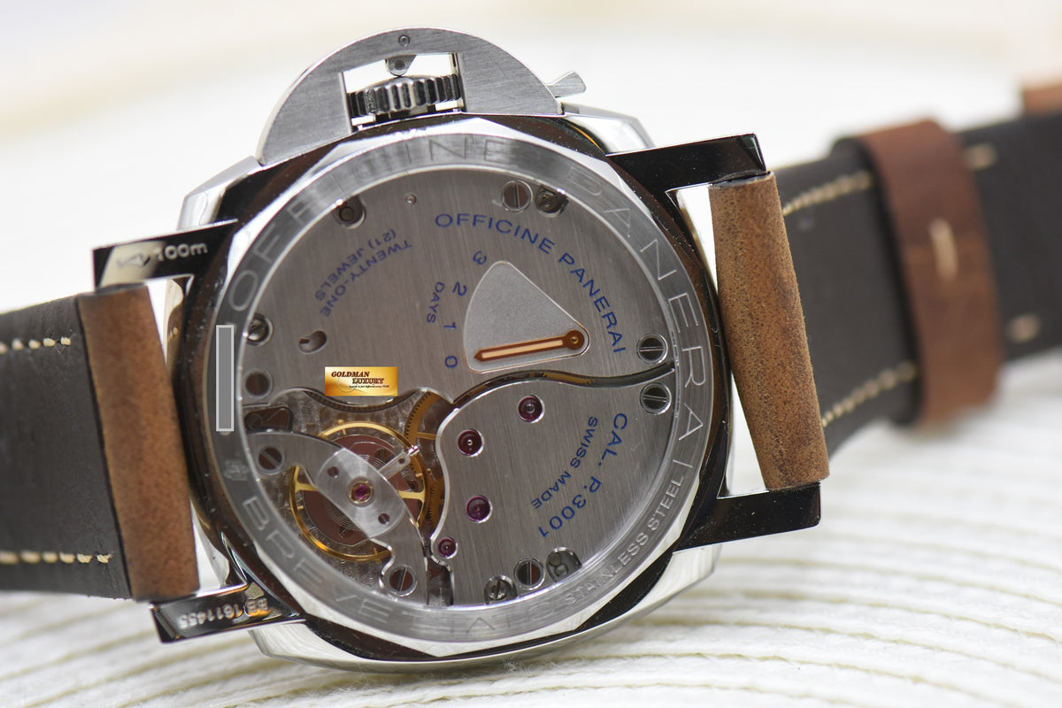 PANERAI LUMINOR MARINA 1950 3 DAYS POWER RESERVE 47mm P.3001 STEEL IN LEATHER STRAP MANUAL PAM 422 (MINT)