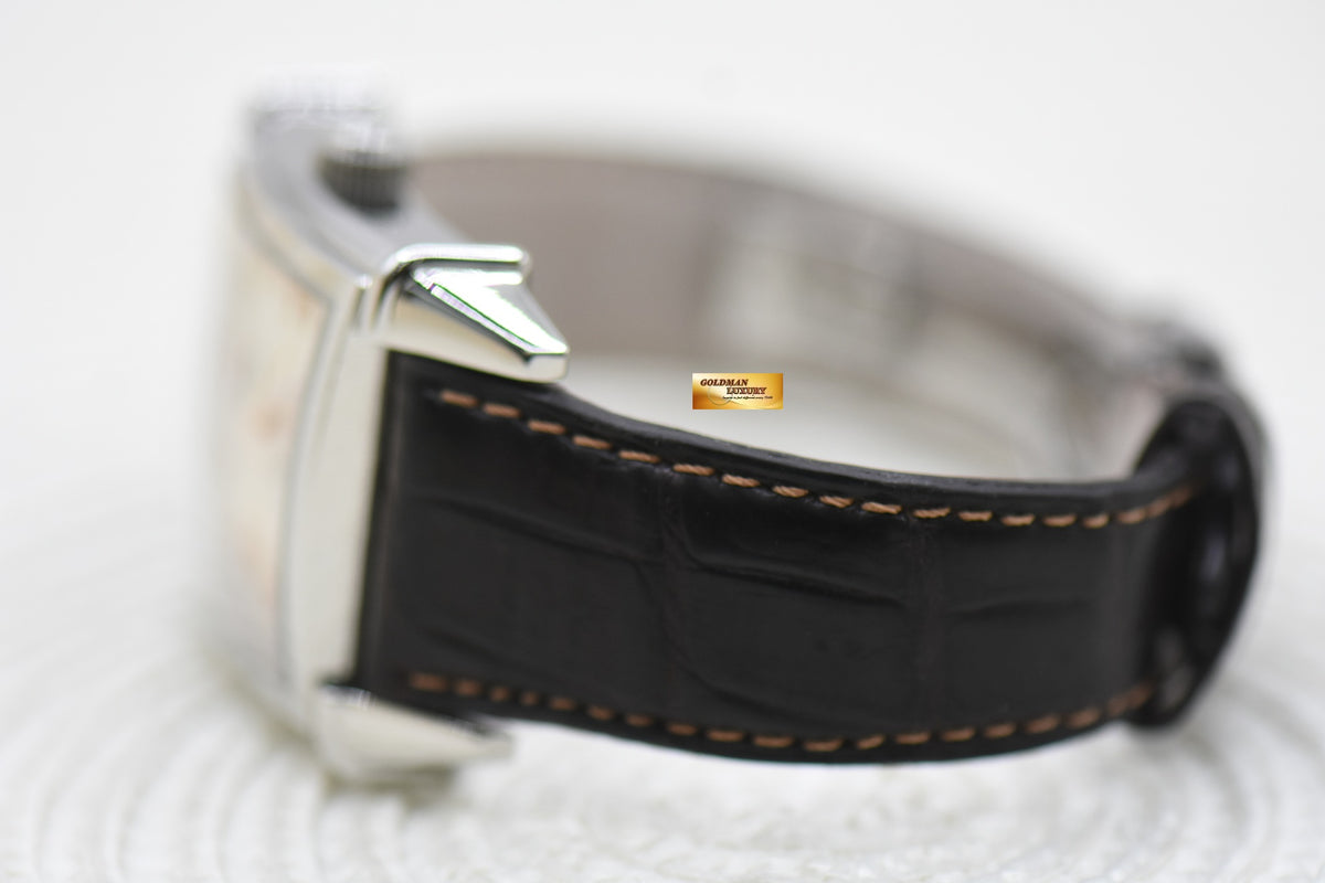 GIRARD PERRAGAUX VINTAGE 1945 STEEL IN LEATHER STRAP BIG DATE AUTOMATIC 25805 (MINT)